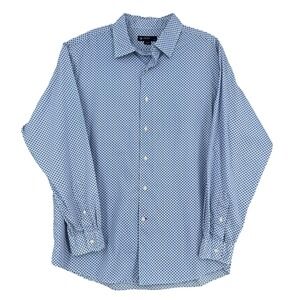 Cremieux Collection Mens XL Blue Floral Print‎ Long Sleeve Button Down Shirt